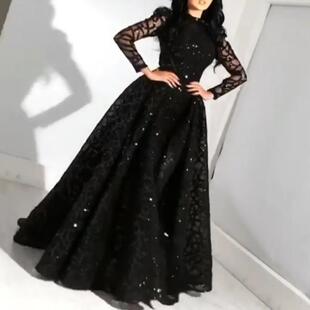 Summer long-sleeve, nail sequins, evening dress, 2020, new collection, Amazon